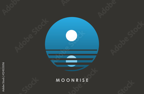 Moon logo design. Creative moon logo. Night logo. Full moon.