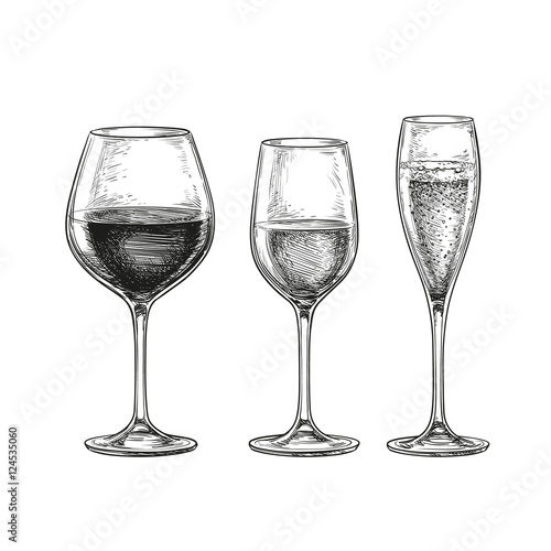 Set of wine glasses.