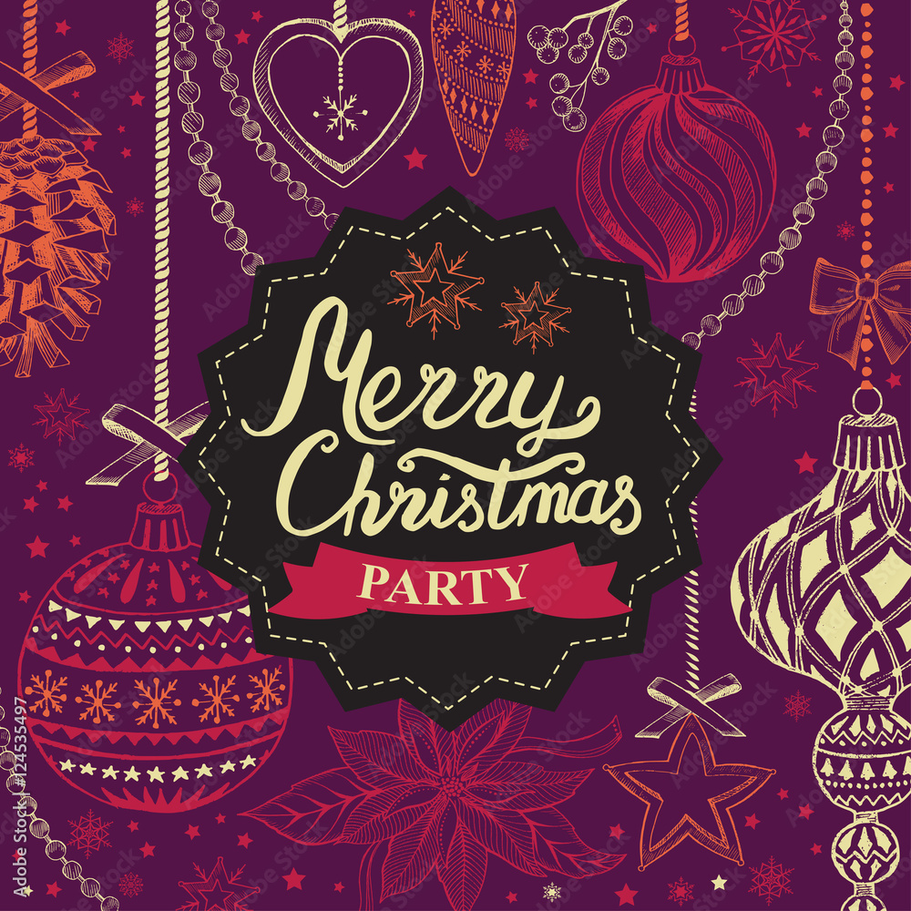 Christmas party invitation, food menu restaurant. Christmas party invitation, food menu restaurant.