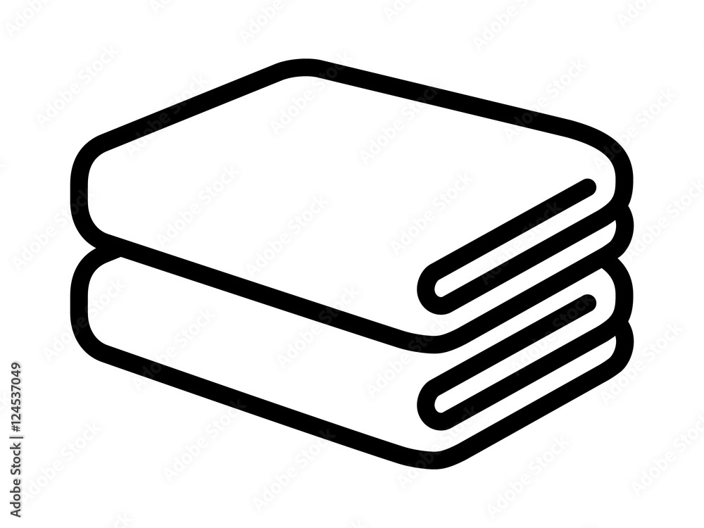 Stack of folded bath towels or napkins line art for apps and websites Stack of folded bath towels or napkins line art for apps and websites
