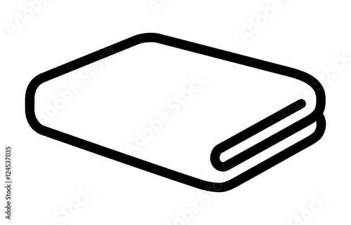 Folded bath towel or napkin line art icon for apps and websites