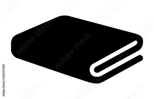 Folded bath towel or napkin flat icon for apps and websites