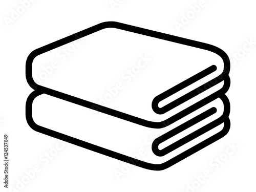Stack of folded bath towels or napkins line art for apps and websites photo