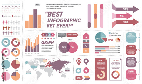 Infographics Elements and Objects Big Huge Set All Kinds of Info