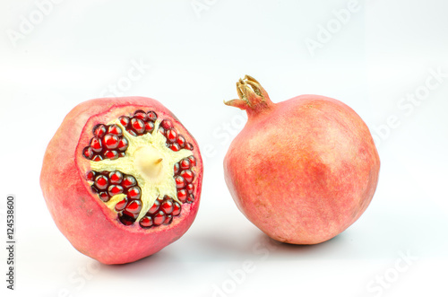 Ripe sliced pomegranate.