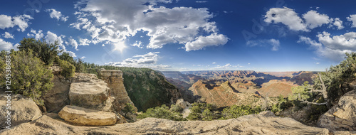 full 360 degree panorama of Grand Canyon South Rim, Grandview Point, Arizona, USA