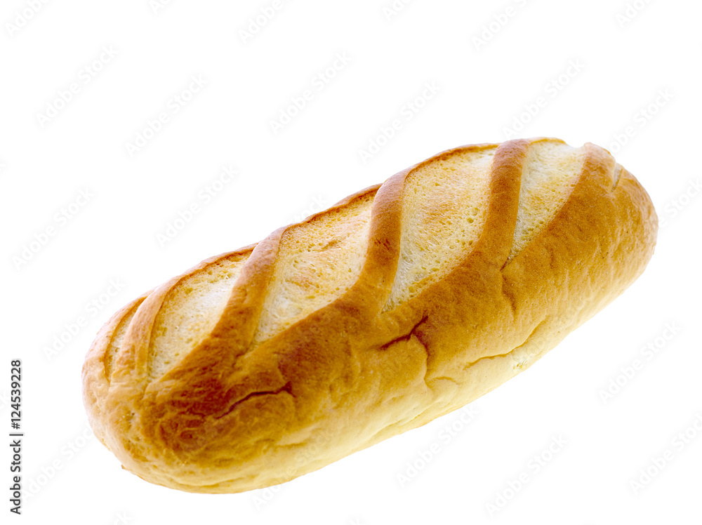 Long loaf bread isolated on white. Long loaf bread isolated on white.