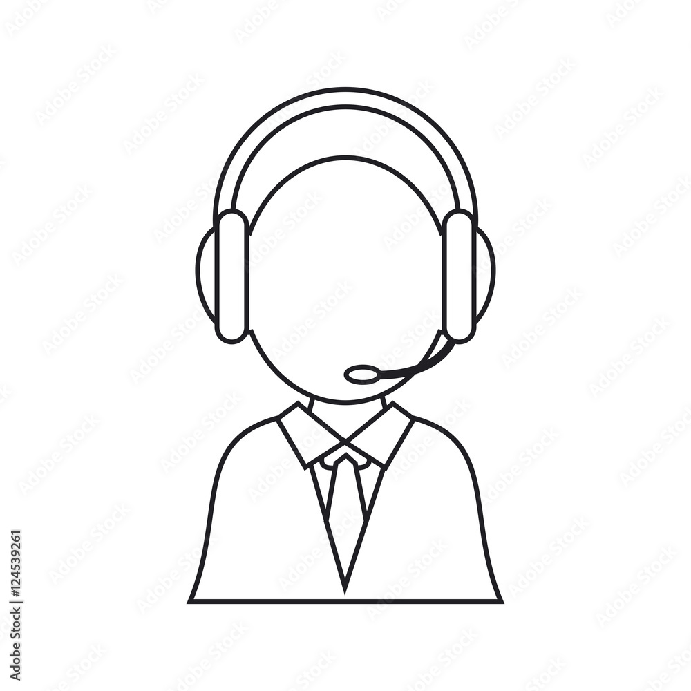 Operator man icon. Call center technical service and online support theme. Isolated design. Vector illustration Operator man icon. Call center technical service and online support theme. Isolated design. Vector illustration