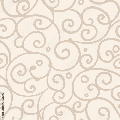 Freehand floral motifs seamless pattern