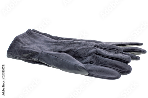 A pair of leather gloves isolated on white background