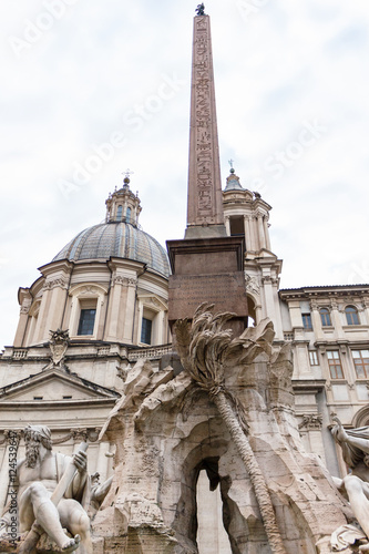 Piazza navona the fountain of four rivers, Rome, Italy © frimufilms
