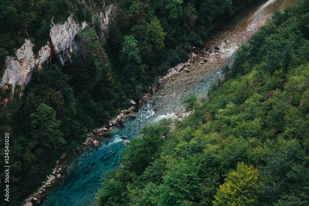 Tara river canyon at summertime, nature landscape. Montenegro