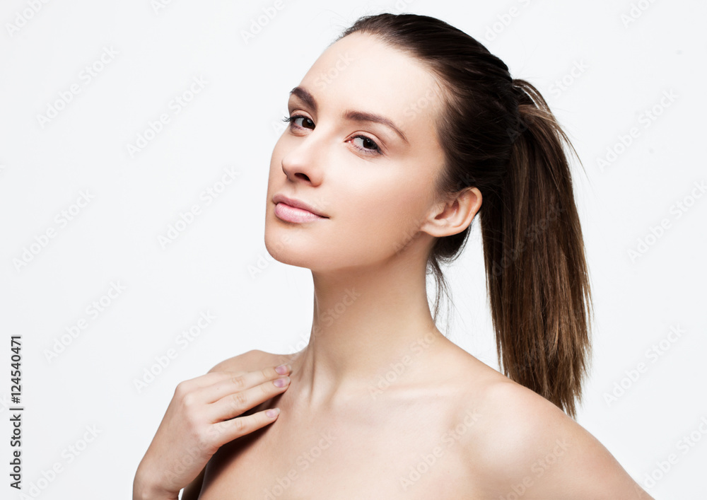 Beautiful woman girl with natural healthy makeup Beautiful woman girl with natural healthy makeup