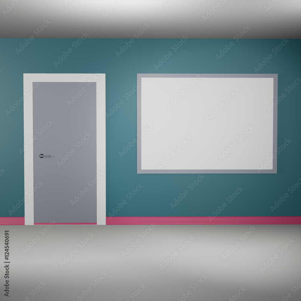 Lit interior mockup 3d illustration Lit interior mockup 3d illustration