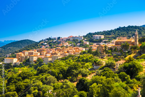 Historic town Sartene in the moutains of Corsica  France  Europe