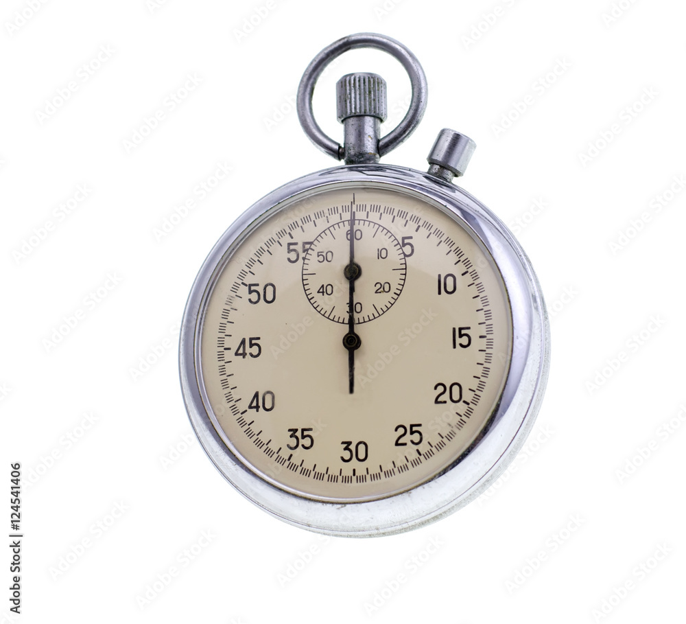 old stopwatch isolated on a white background