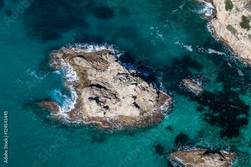 aerial view of the Greece coast line