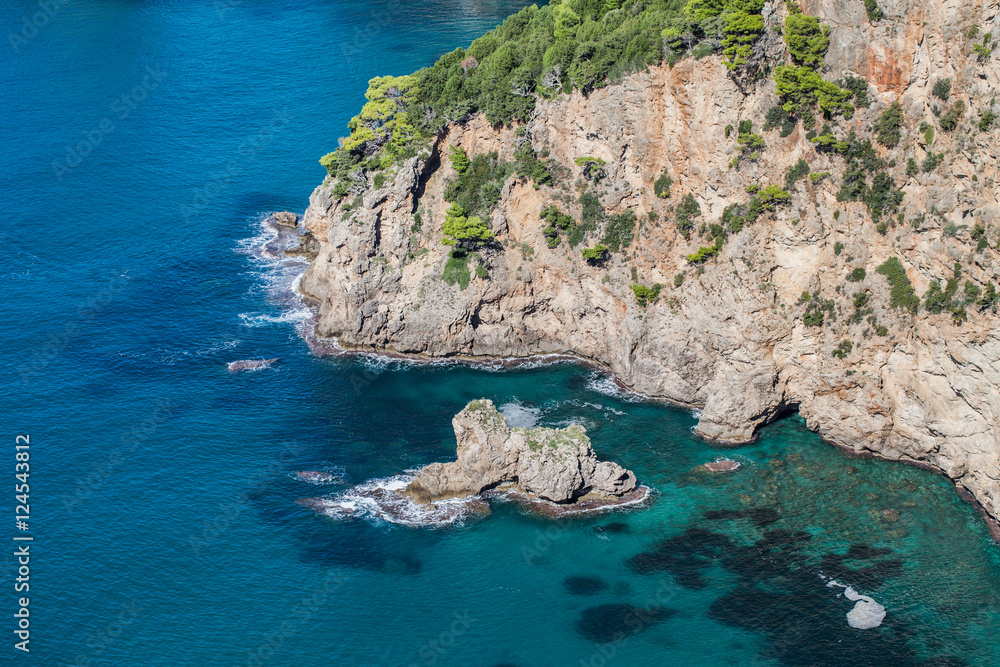 aerial view of the Greece coast line