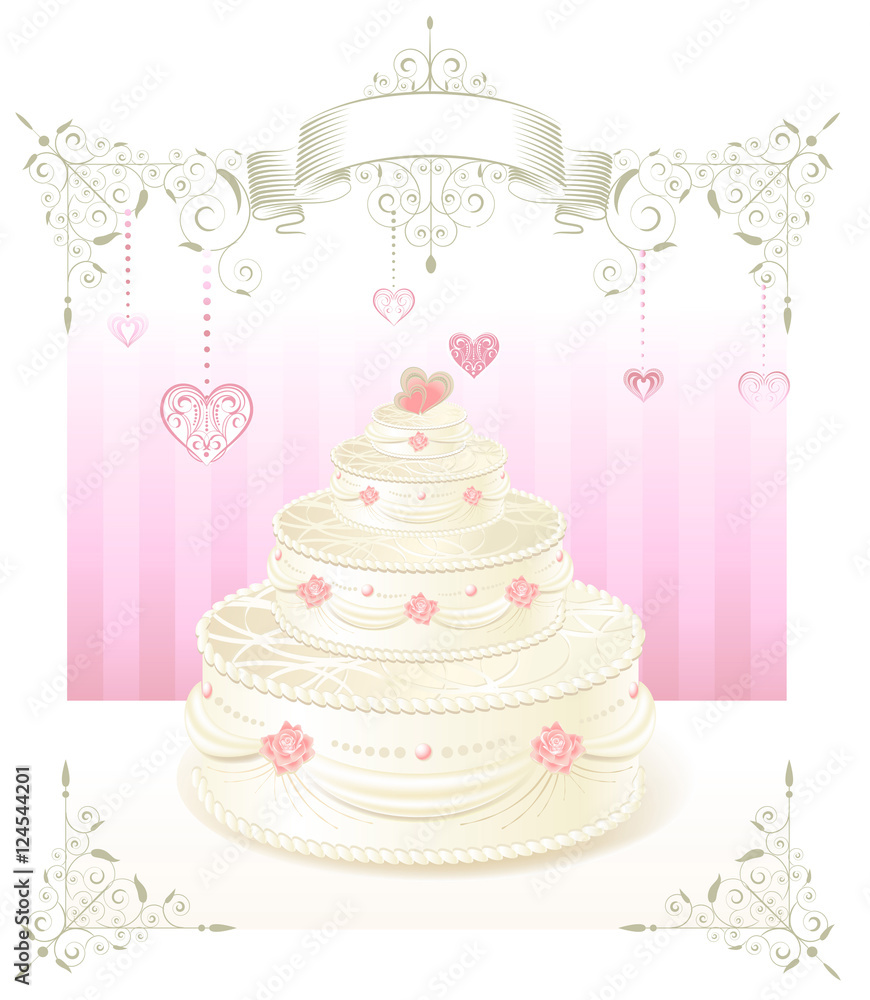 celebration card with cake. celebration card with cake.