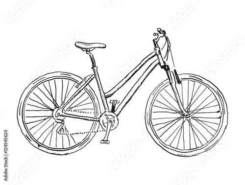 Old bicycle sketch illustration