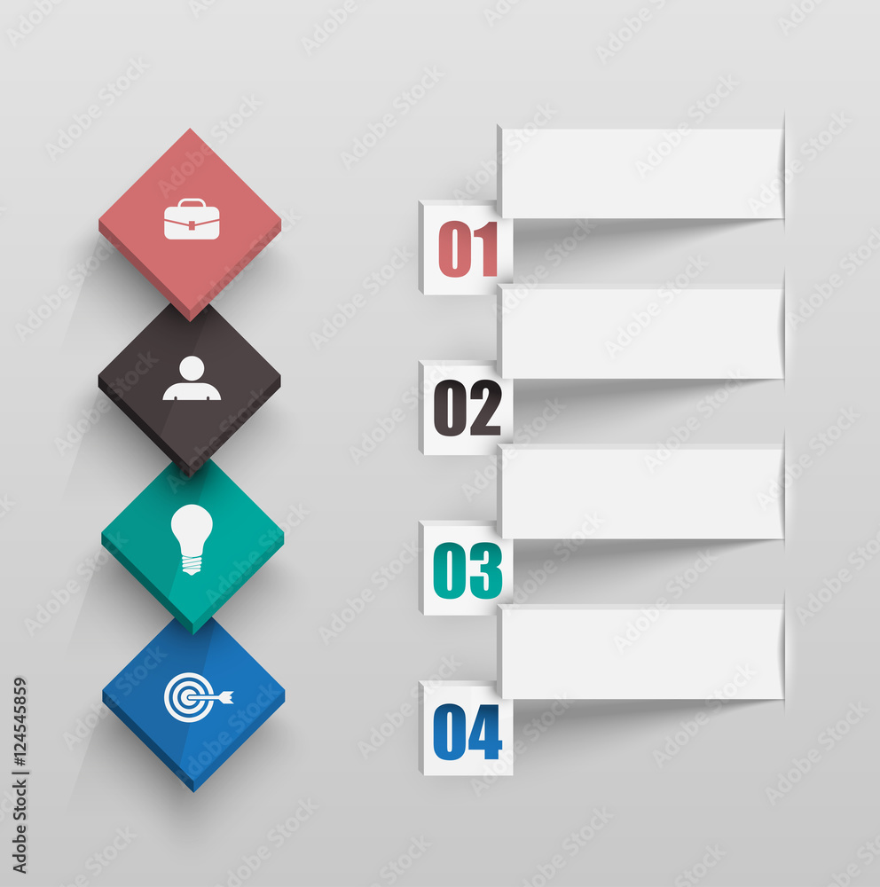 3d squares numbered data. element vector infographics 3d squares numbered data. element vector infographics