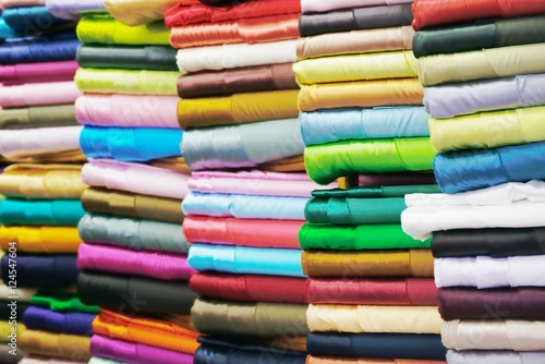 Colorful fabric rolls