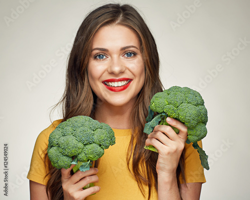 smiling woman with long hair healthy lifestyle portrait