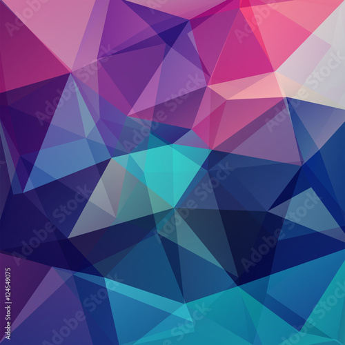 Abstract geometric style background. Vector illustration. Pink, purple, blue colors
