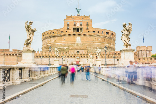 Photography bridge of saint angelo castle in rome