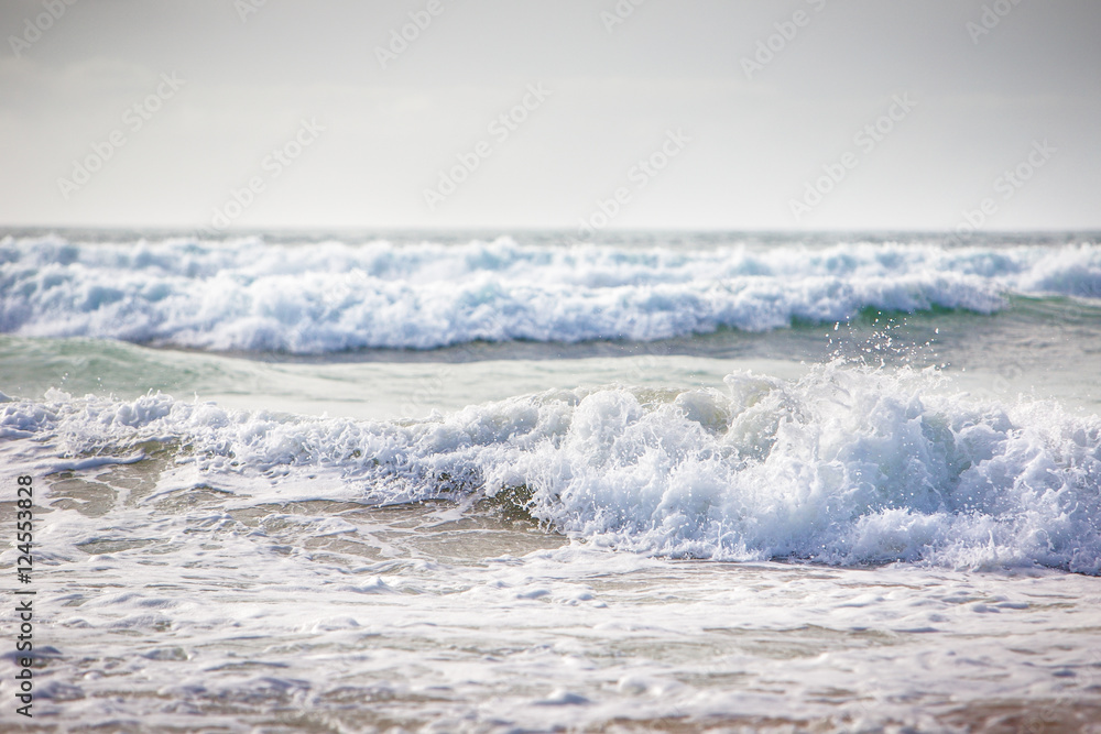 Wave in Godrevy, cornwall in england