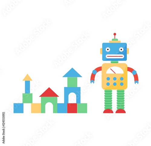 Kids toys vector illustration.