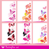 butterflies, floral card