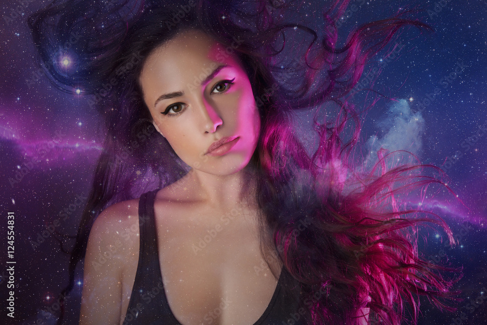 beautiful fantasy woman among stars beautiful fantasy woman among stars
