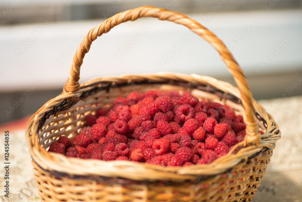 Organic ripe raspberries Organic ripe raspberries