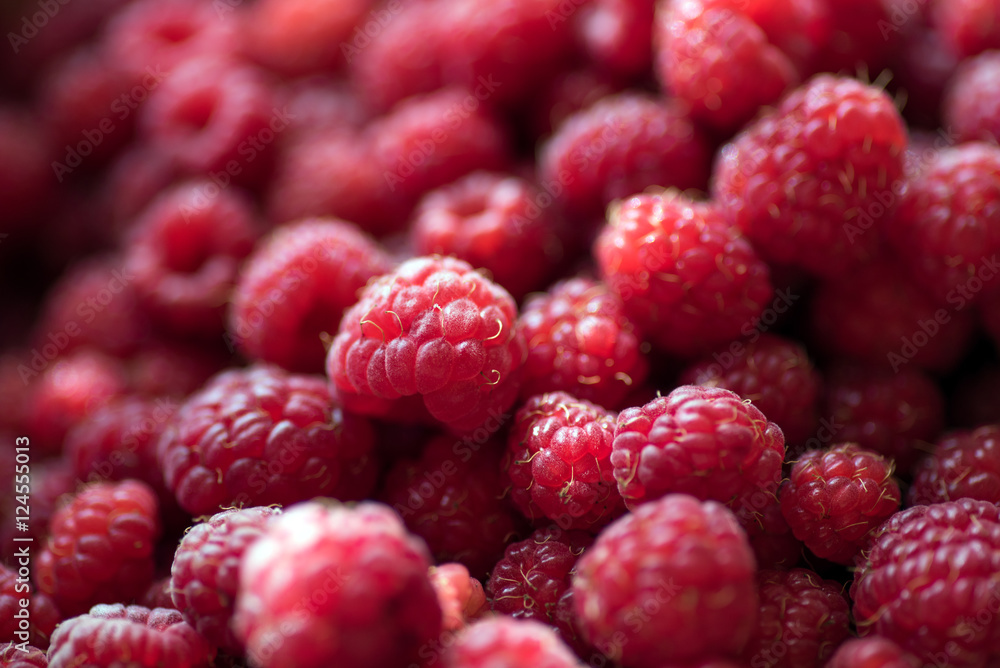Organic ripe raspberries Organic ripe raspberries