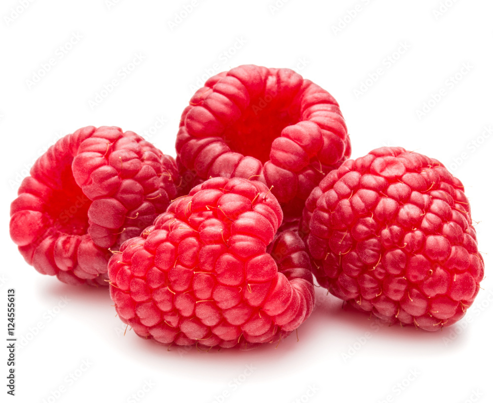 ripe raspberries isolated on white background close up ripe raspberries isolated on white background close up