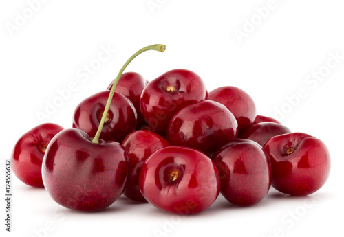 Slika na platnu cherry berries pile isolated on white background cutout