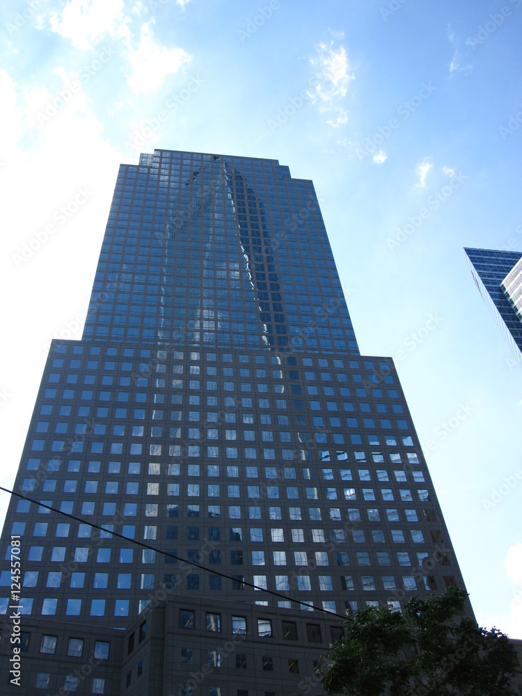 Naklejka premium Reflection of WTC1 Freedom Town in Skyscraper