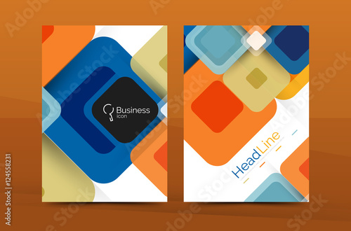 Modern square business annual report cover template