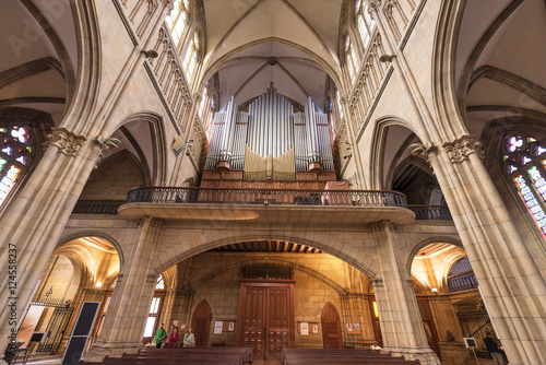  Inside of Buen pastor cathedral in San Sebastian , Spain.
