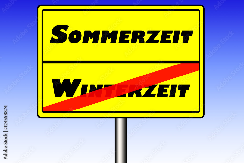 Sommerzeit Winterzeit Schild Sommerzeit Winterzeit Schild