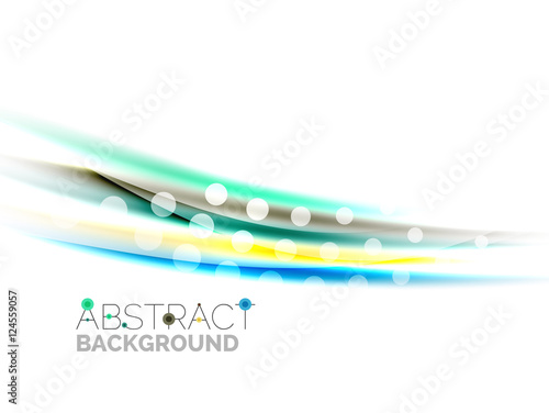 Color wavy lines with light shiny effects. Abstract background template