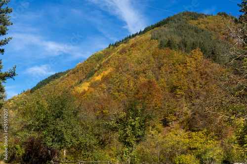 Amazing Autumn view of Rhodope Mountain near town of Devin   Smolyan Region  Bulgaria