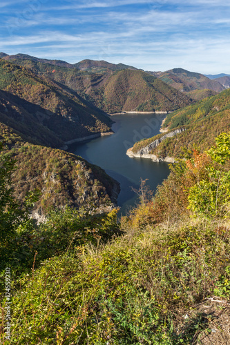 Autumn Panorama of Tsankov kamak Reservoir, Smolyan Region, Bulgaria