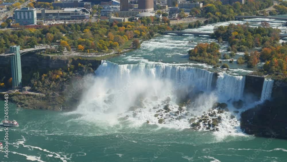 4K Niagara Falls American Falls Aerial View