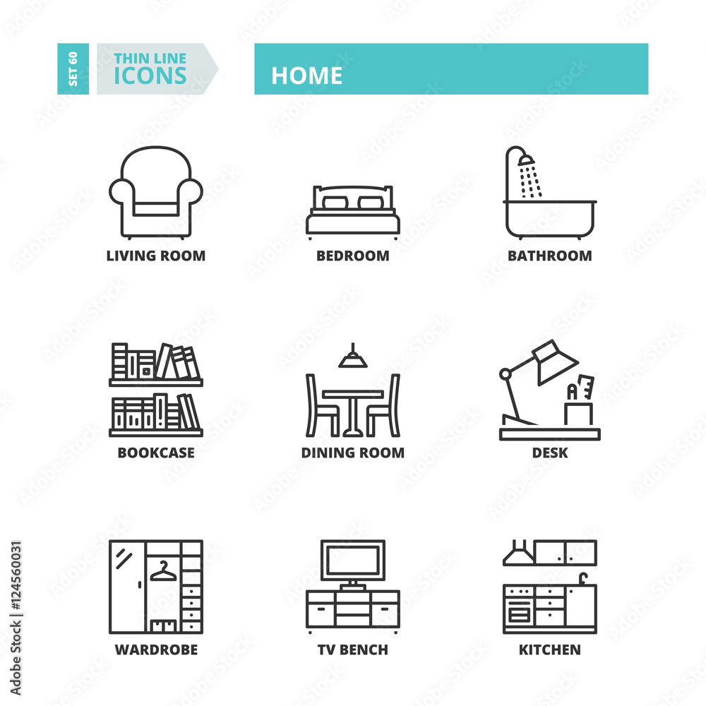 Thin line icons. Home Thin line icons. Home