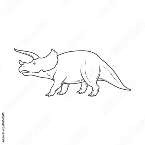 Dinosaurs illustrations on white background. Vector