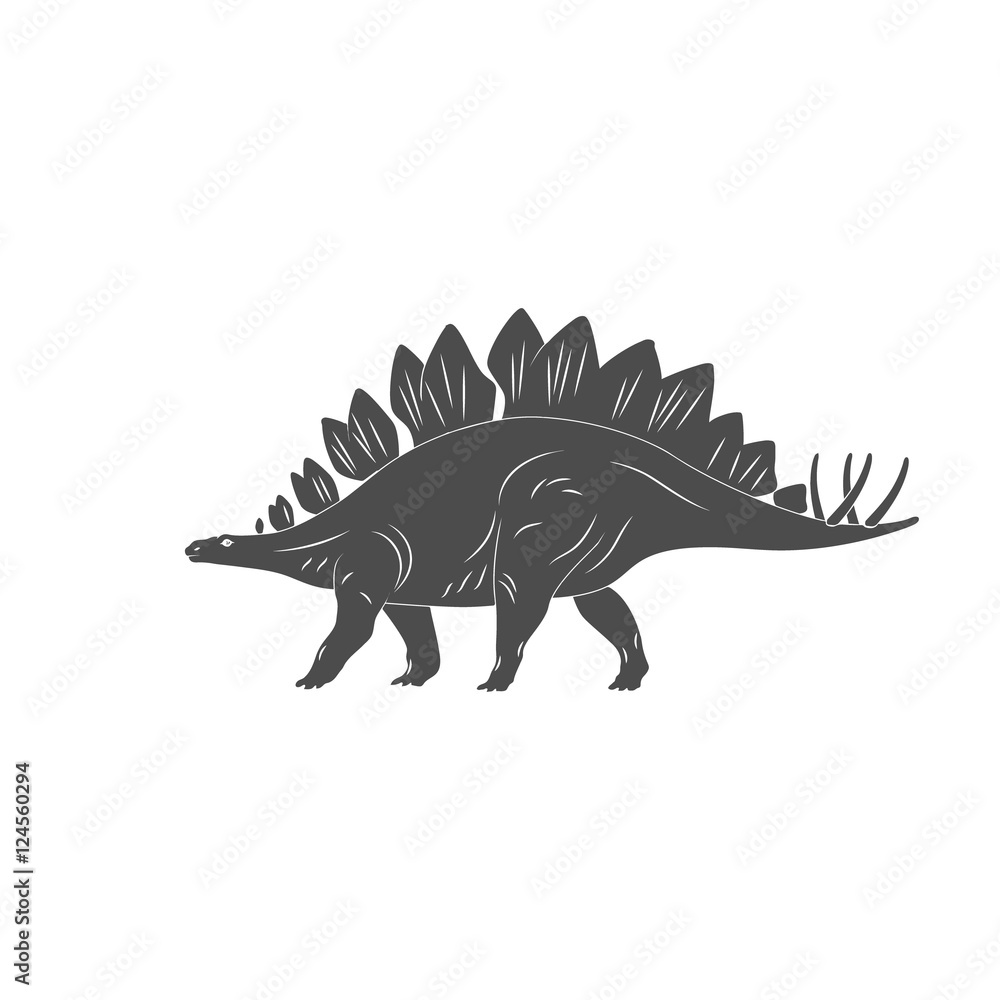 Dinosaurs illustrations on white background. Vector