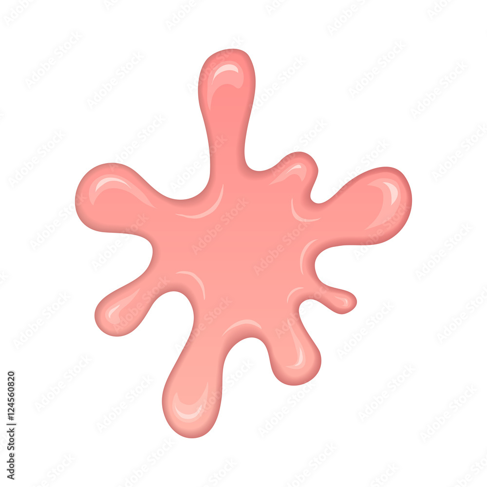 Splash of pink sweet bubble gum. Banner with bubblegum burst. Funny cartoon design. Abstract vector illustration with spot or blob isolated on white background. Splash of pink sweet bubble gum. Banner with bubblegum burst. Funny cartoon design. Abstract vector illustration with spot or blob isolated on white background.