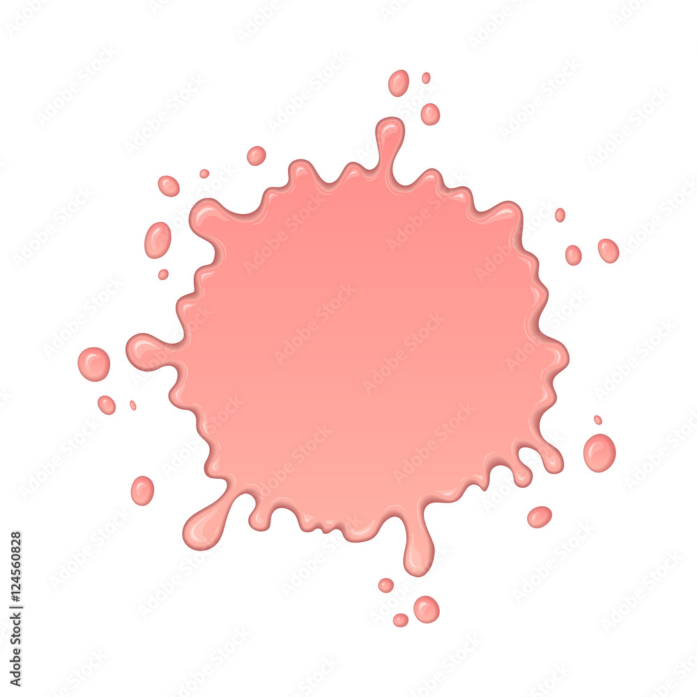 Splash of pink sweet bubble gum. Banner with bubblegum burst. Funny cartoon design. Abstract vector illustration with spot or blob isolated on white background. Splash of pink sweet bubble gum. Banner with bubblegum burst. Funny cartoon design. Abstract vector illustration with spot or blob isolated on white background.